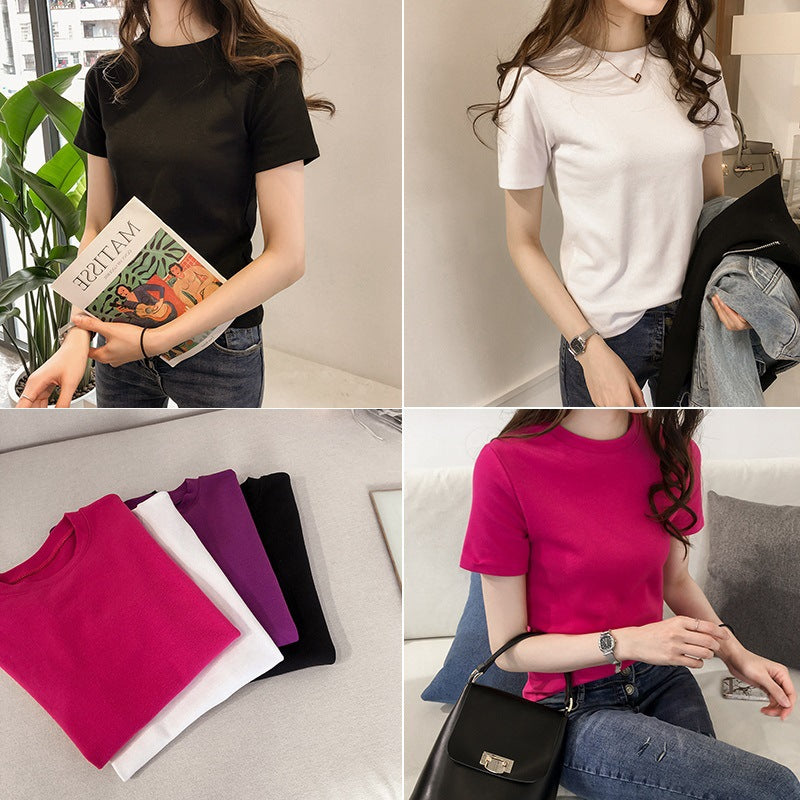 Damen Baumwoll T-Shirt mit modernem Rundhalsausschnitt und bequemen Schnitt