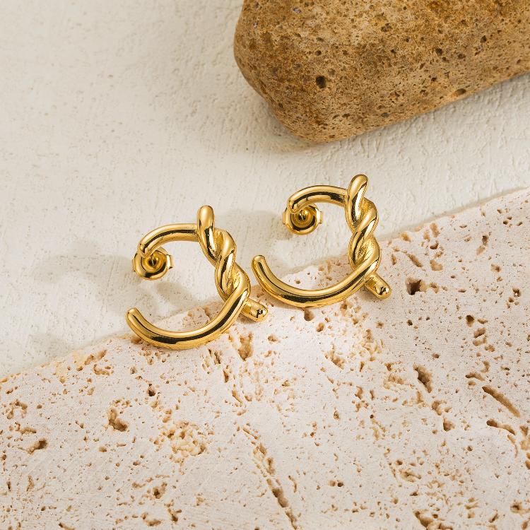 Ohrringe "Tea" Tropfen Design in Edelstahl - 14k vergoldet | Shop Nory
