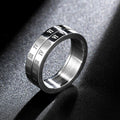 Drehbarer Spinning Silber Beschichteter Römischer Ziffern Gravierter Angst Ring | Shop Nory