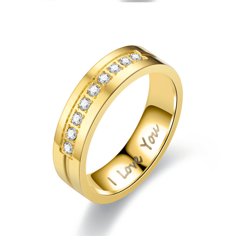 Damen Hochwertiger Trauring mit elegantem graviertem Schriftzug Shop Nory