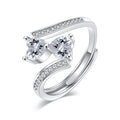 Damen verstellbarer Ring mit funkelnden Herz-Zirkonia und elegantem Design Shop Nory