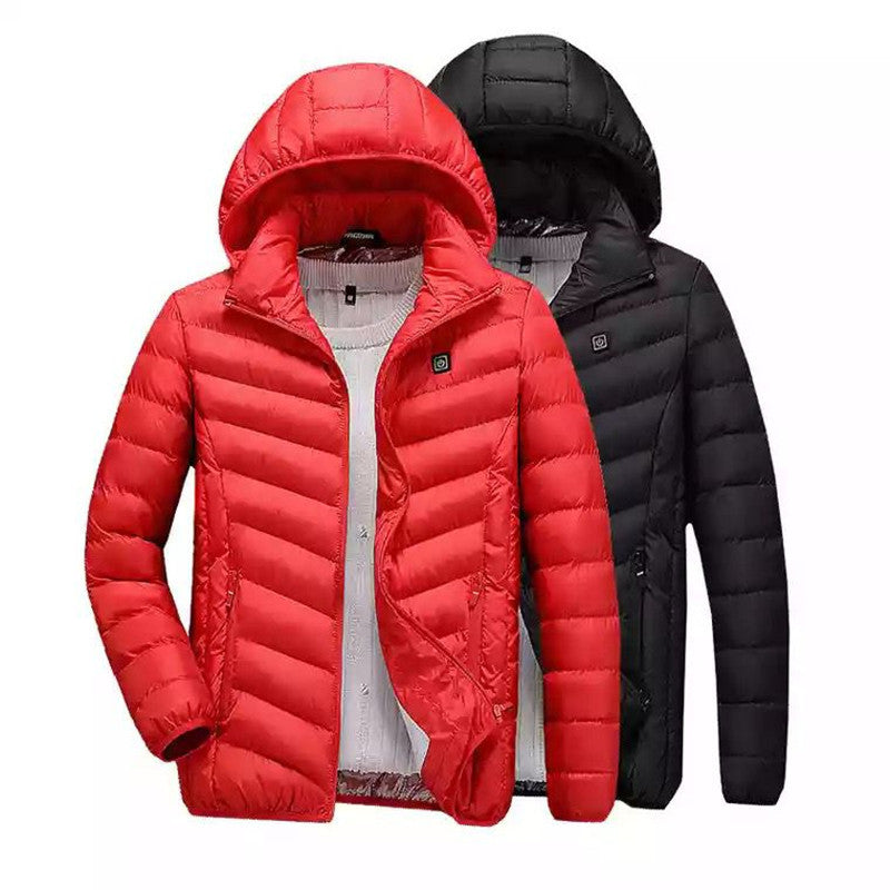 Herren Leichte gesteppte Kapuzenjacke mit Thermofutter und Reißverschlusstaschen Shop Nory