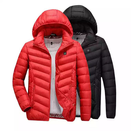 Herren Leichte gesteppte Kapuzenjacke mit Thermofutter und Reißverschlusstaschen Shop Nory