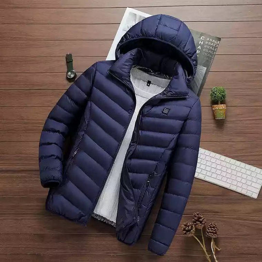 Herren Leichte gesteppte Kapuzenjacke mit Thermofutter und Reißverschlusstaschen Shop Nory