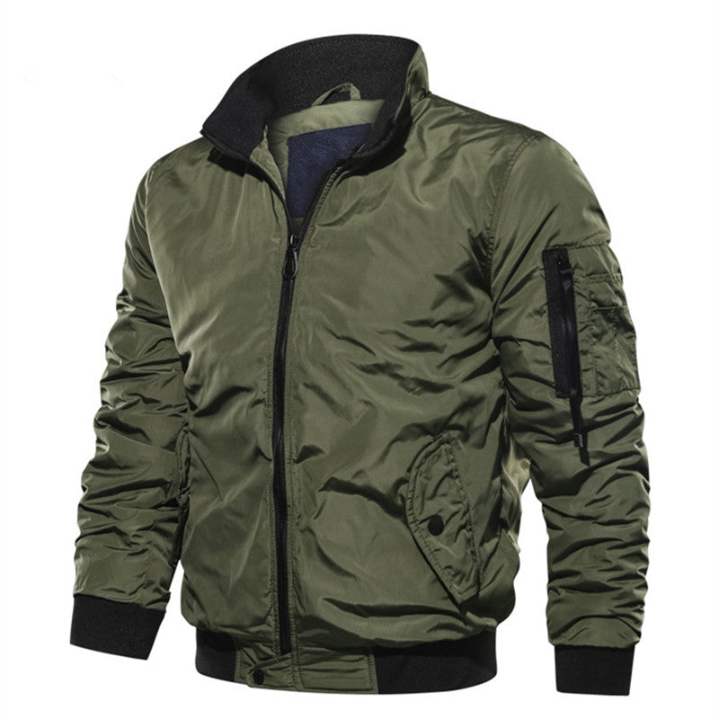 Herren Bomberjacke im Fliegerstil mit Thermofutter, Ärmeltasche und Rippbündchen Shop Nory