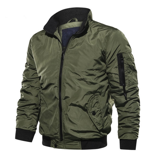 Herren Bomberjacke im Fliegerstil mit Thermofutter, Ärmeltasche und Rippbündchen Shop Nory