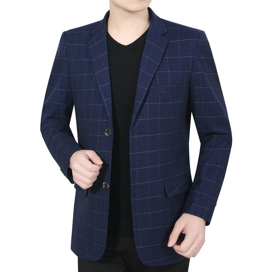 Herren Sakko kariert aus WollmischgewShop Norye mit schmaler Silhouette Shop Nory