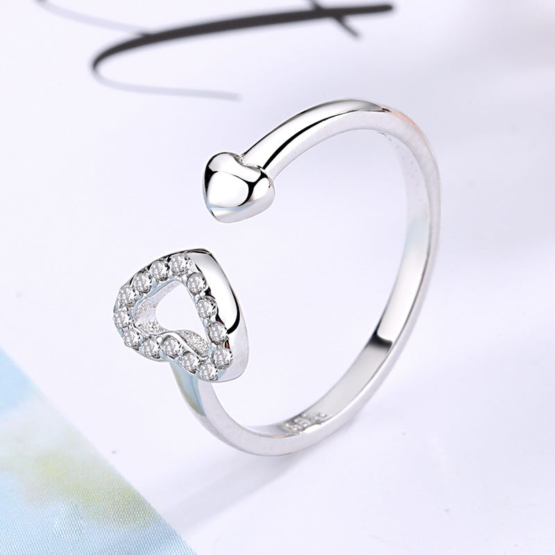 Damen Ring mit herzförmigem Design und funkelndem Zirkon Shop Nory
