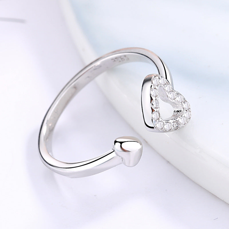 Damen Ring mit herzförmigem Design und funkelndem Zirkon Shop Nory