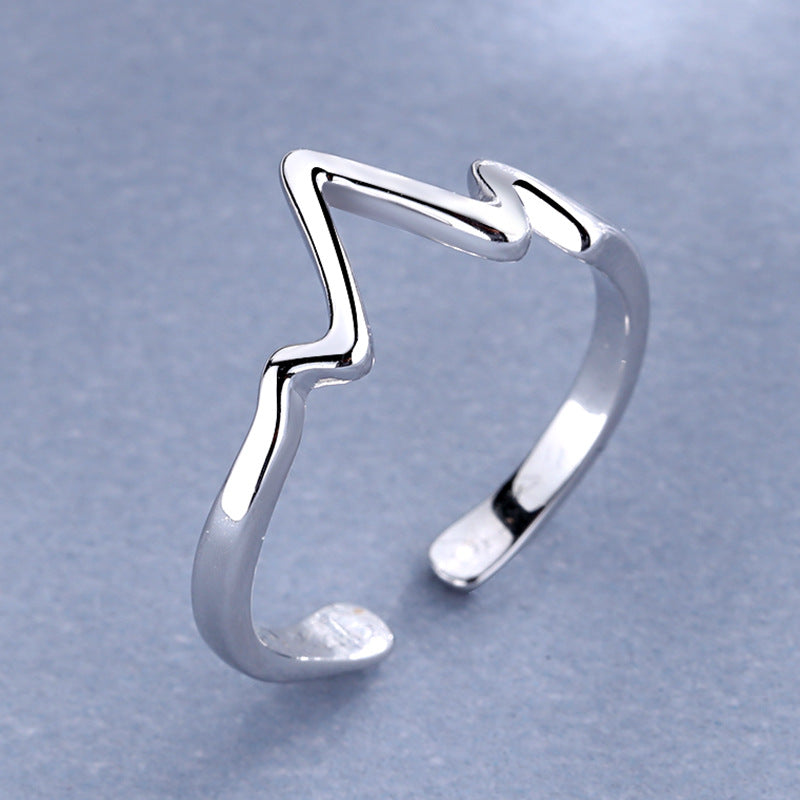 Damen Offener Ring mit modernem Wellenmuster Shop Nory