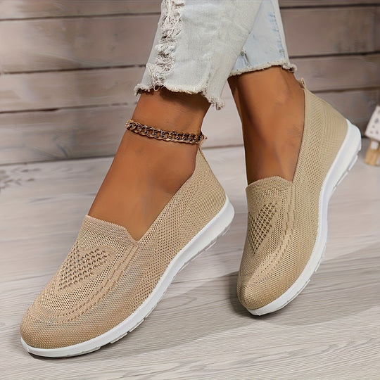 Einfarbige Gestrickte Sneaker Für Damen