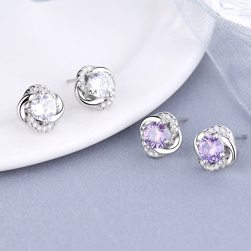Damen Ohrringe mit funkelndem Zirkonia und elegantem Kabeldesign Shop Nory