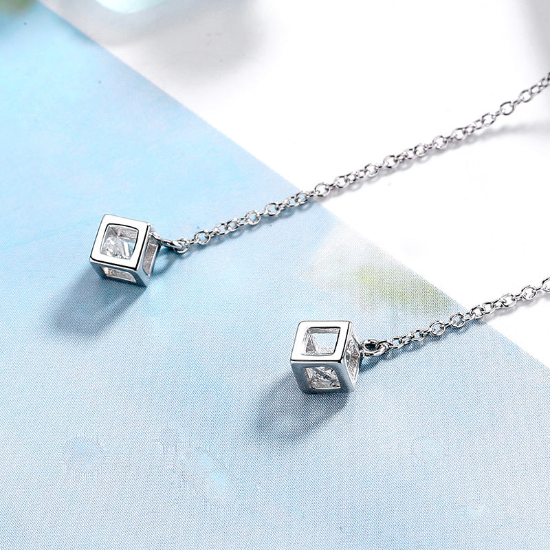 Damen Ohrringe mit elegantem Quadrat-Anhänger und schimmerndem Zirkonia Shop Nory