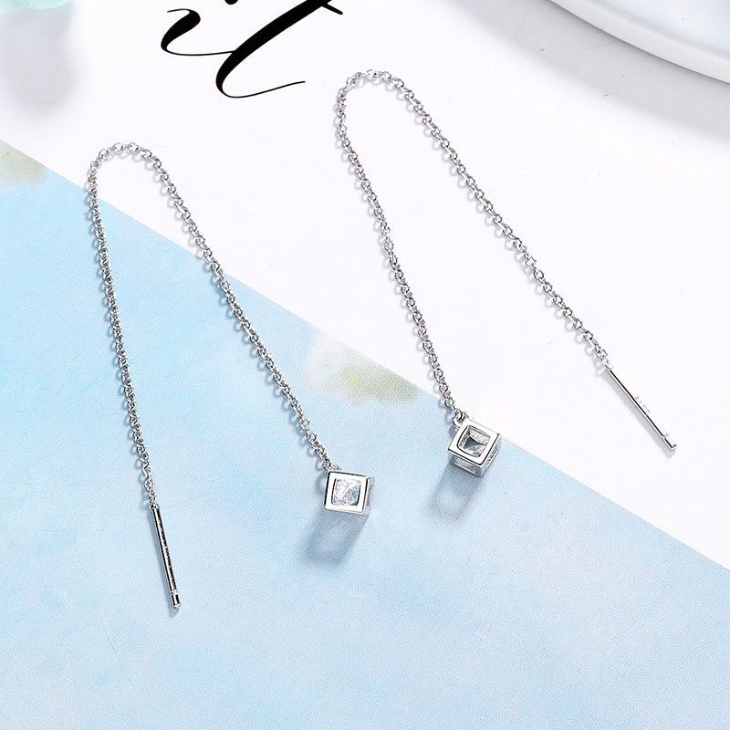 Damen Ohrringe mit elegantem Quadrat-Anhänger und schimmerndem Zirkonia Shop Nory