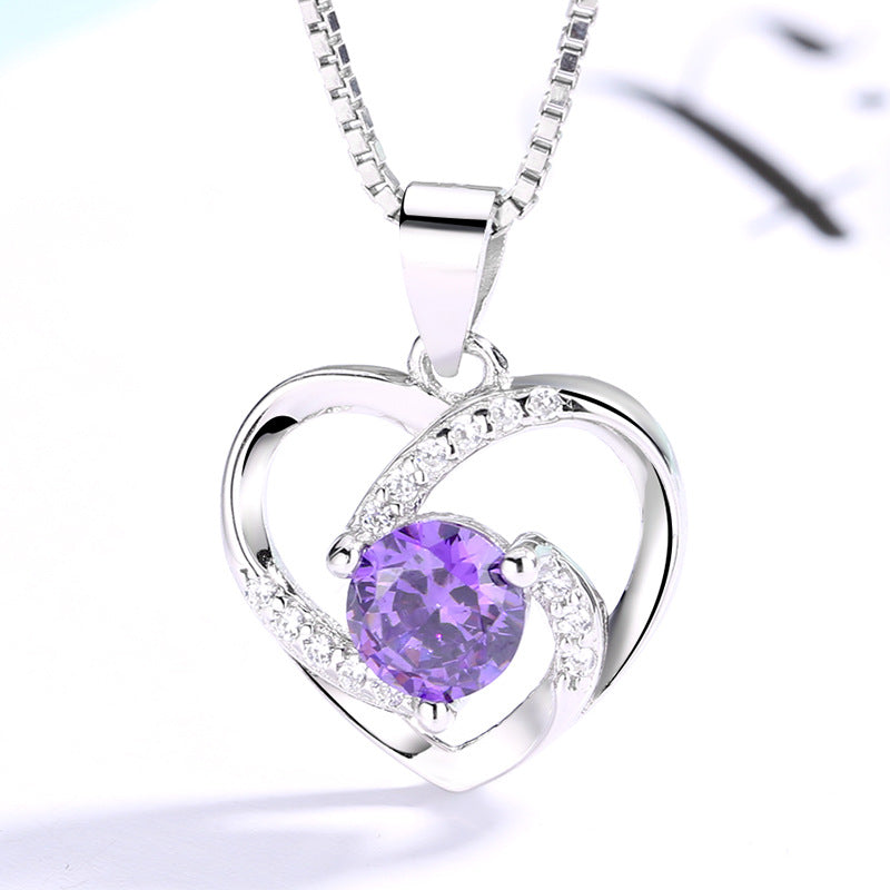 Damen Anhänger mit herzförmigem Design und funkelndem Stein Shop Nory
