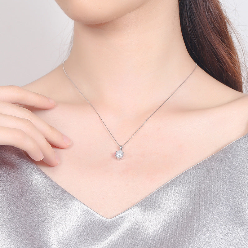 Damen Halskette mit funkelndem Kristallanhänger in edlem Schlossdesign Shop Nory