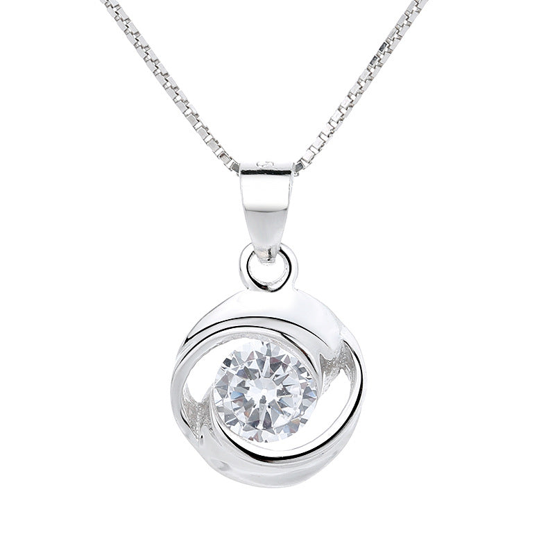 Damen Halskette mit spiralförmigem Anhänger und funkelndem Stein Shop Nory