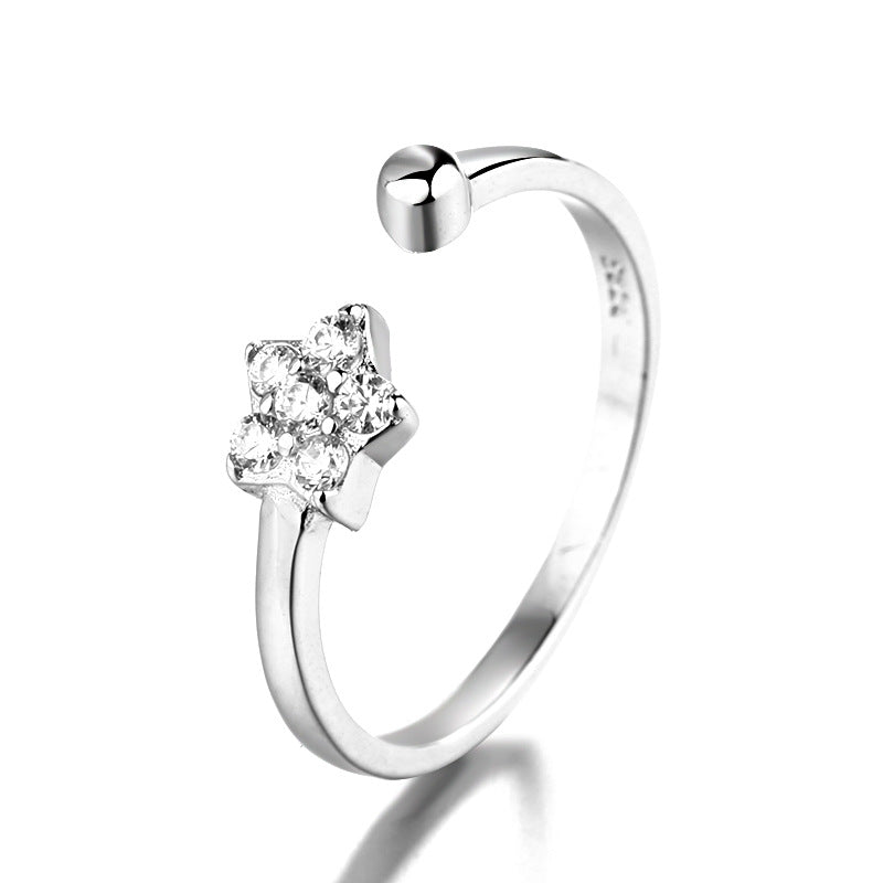 Damen Offener Ring mit funkelndem Stern-Design Shop Nory