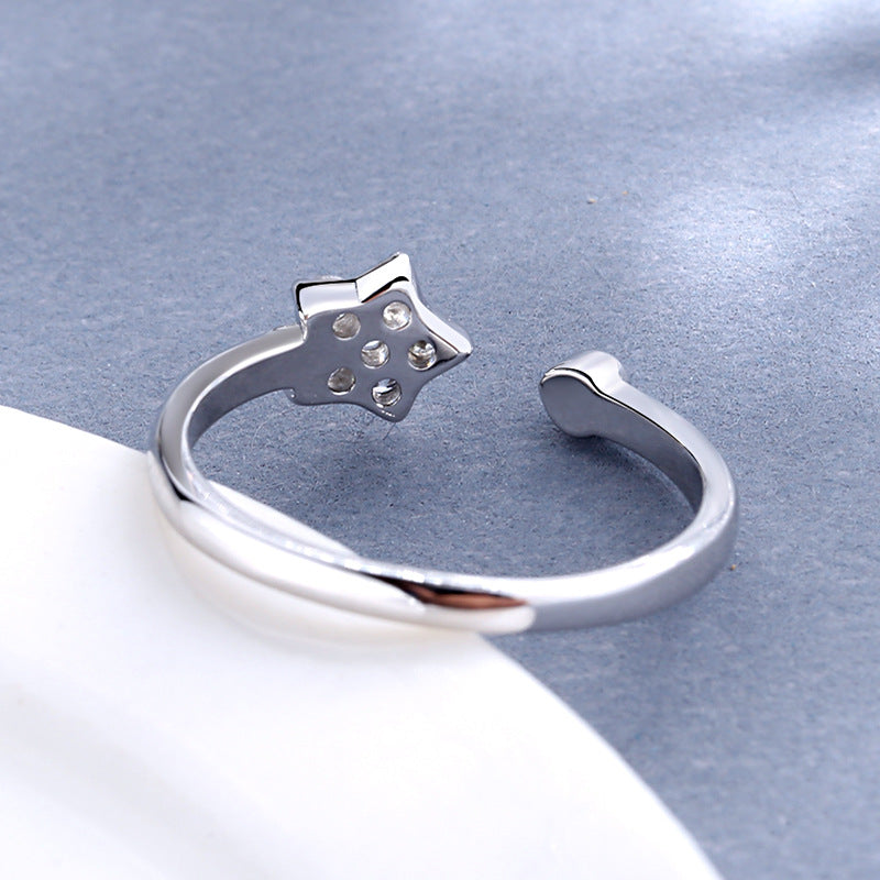 Damen Offener Ring mit funkelndem Stern-Design Shop Nory