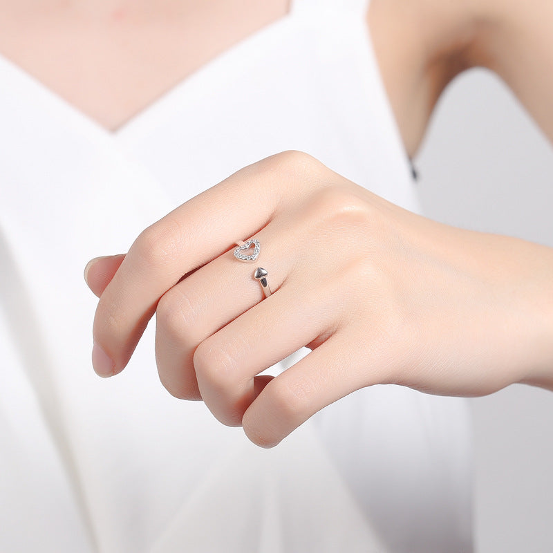 Damen Ring mit herzförmigem Design und funkelndem Zirkon Shop Nory