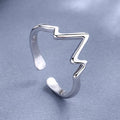 Damen Offener Ring mit modernem Wellenmuster Shop Nory