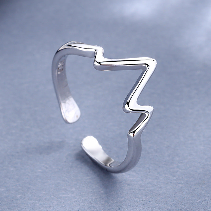 Damen Offener Ring mit modernem Wellenmuster Shop Nory