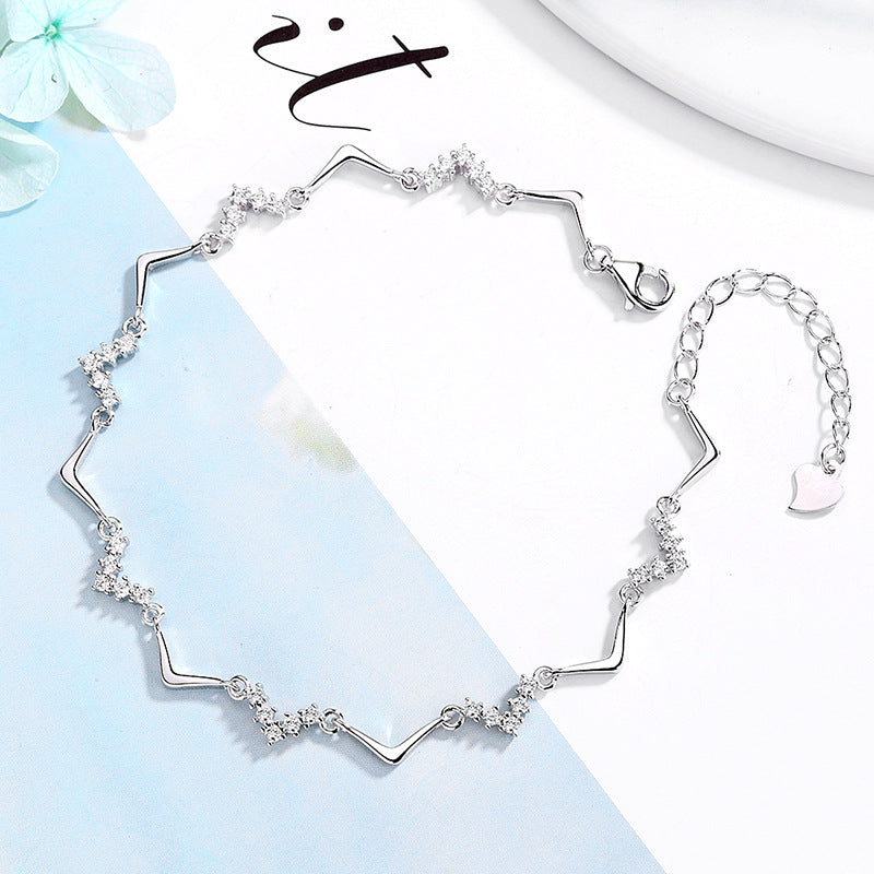 Damen Armband mit kreativem Wellen- und Zirkonmotiv Shop Nory