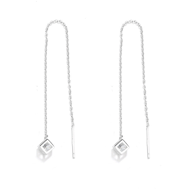 Damen Ohrringe mit elegantem Quadrat-Anhänger und schimmerndem Zirkonia Shop Nory