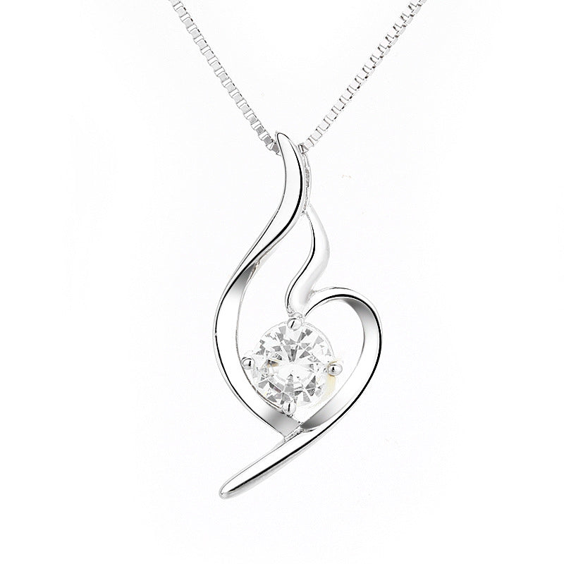 Damen Halskette mit elegantem, geschwungenem Design und funkelndem Amethystanhänger Shop Nory