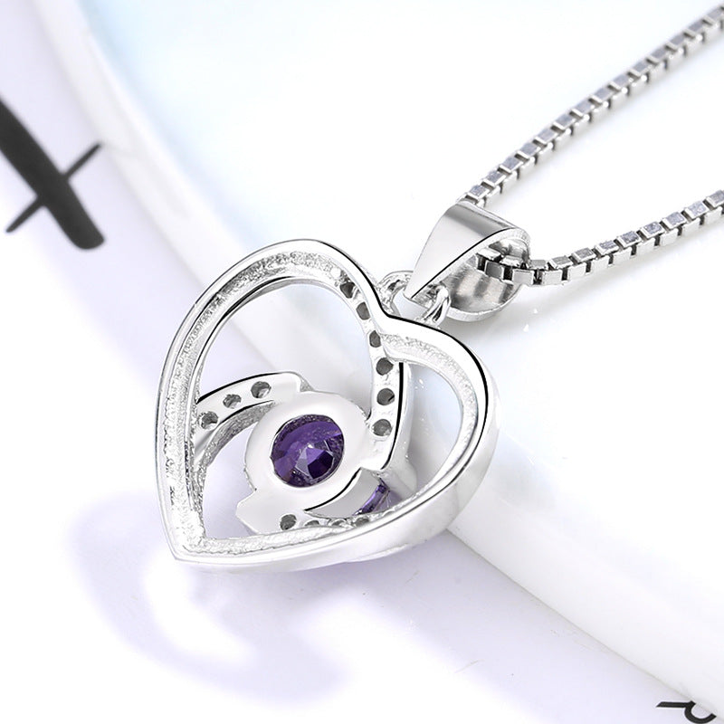 Damen Halskette mit herzförmigem Anhänger und funkelndem Zirkonia Shop Nory