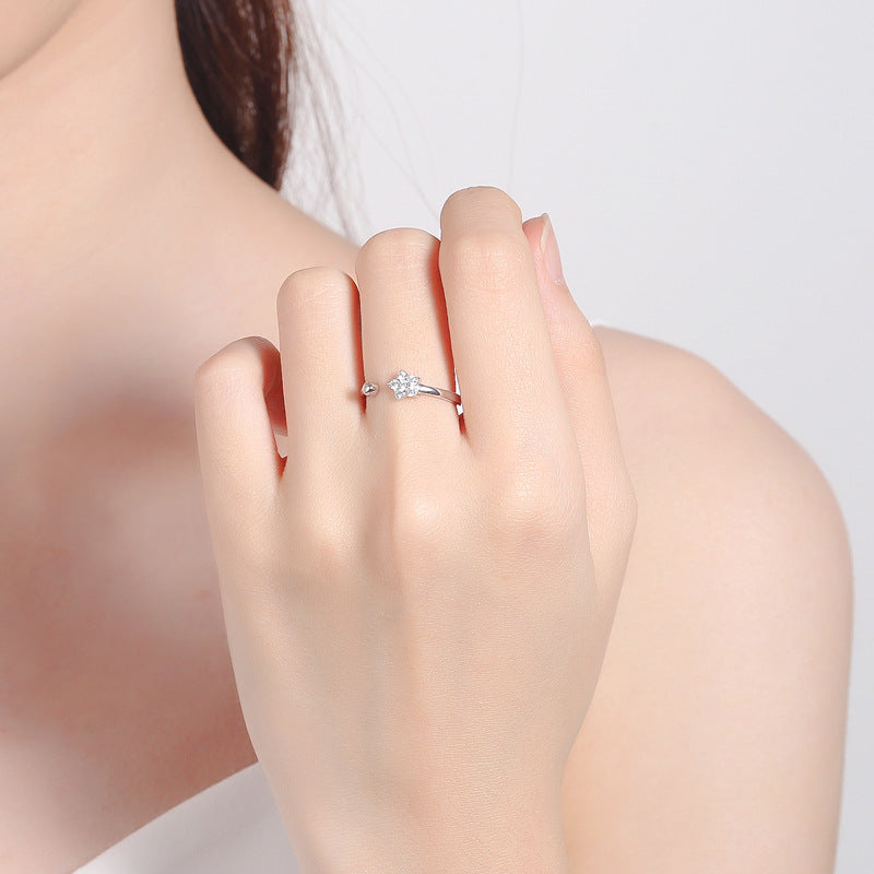 Damen Offener Ring mit funkelndem Stern-Design Shop Nory