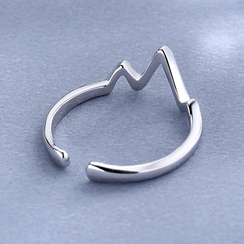 Damen Offener Ring mit modernem Wellenmuster Shop Nory