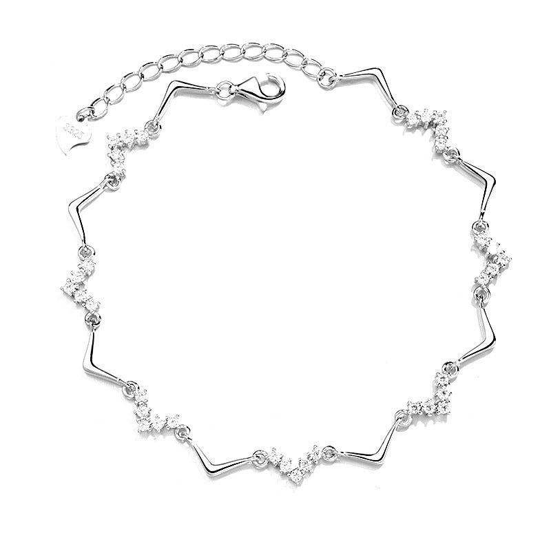Damen Armband mit kreativem Wellen- und Zirkonmotiv Shop Nory