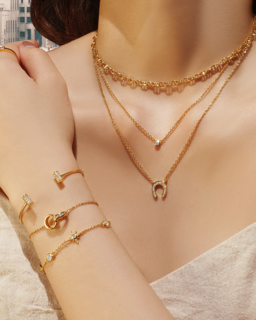 Glückliche Unendlichkeit Ring Kristall Gold Charm Armband | Shop Nory