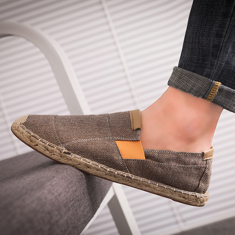 Boss Stilvolle Handgemachte Leinwandstrohschuhe Sommer-Chic
