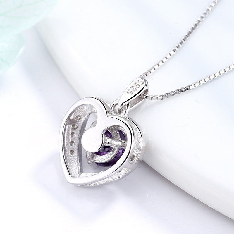 Damen Halskette mit herzförmigem Anhänger und funkelndem Stein Shop Nory