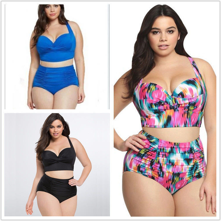Damen Hochtailliertes Bikini-Set mit eleganter Raffung