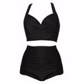 Damen Hochtailliertes Bikini-Set mit eleganter Raffung