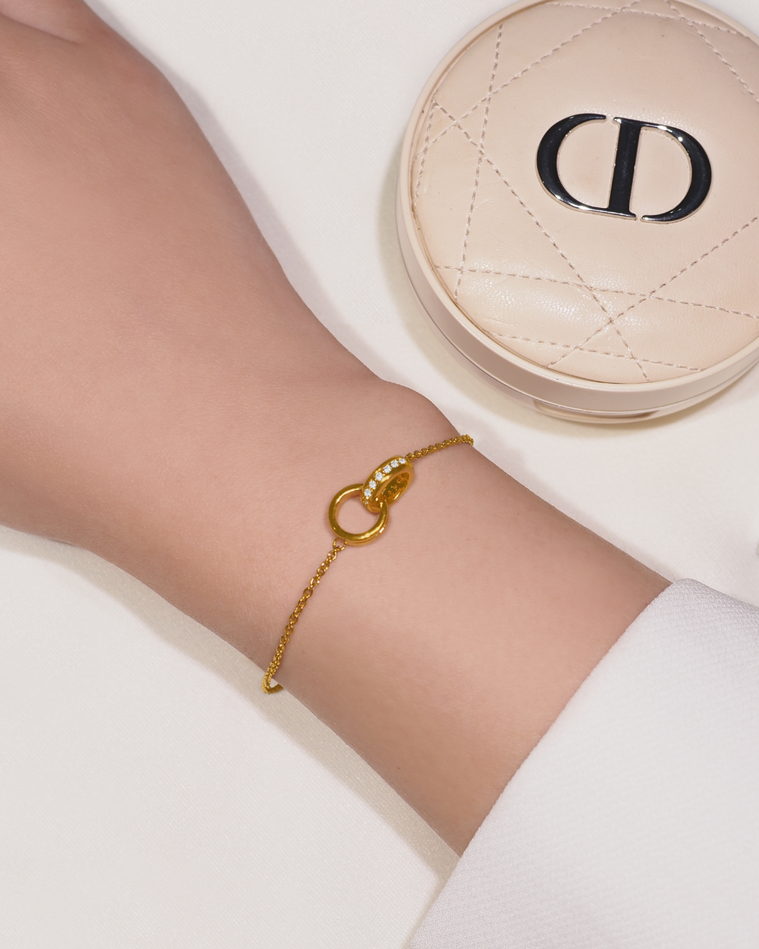 Glückliche Unendlichkeit Ring Kristall Gold Charm Armband | Shop Nory