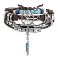 Damenarmband aus hochwertigem Leder mit maritimen Anhängern Shop Nory