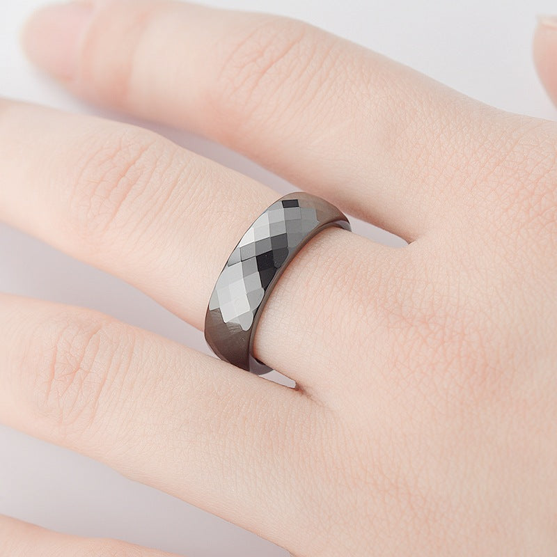 Herren Ring mit glänzendem facettiertem Design Shop Nory