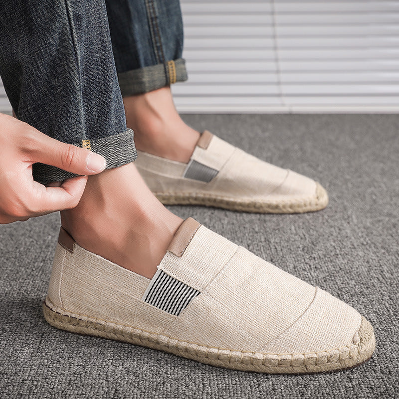 Boss Stilvolle Handgemachte Leinwandstrohschuhe Sommer-Chic