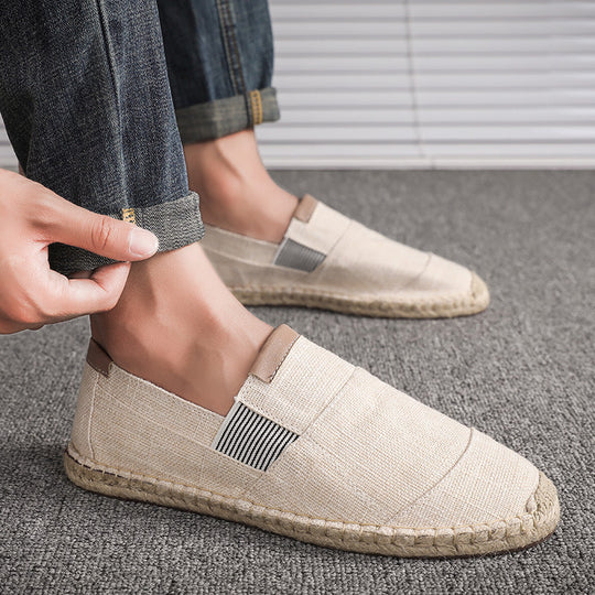 Boss Stilvolle Handgemachte Leinwandstrohschuhe Sommer-Chic