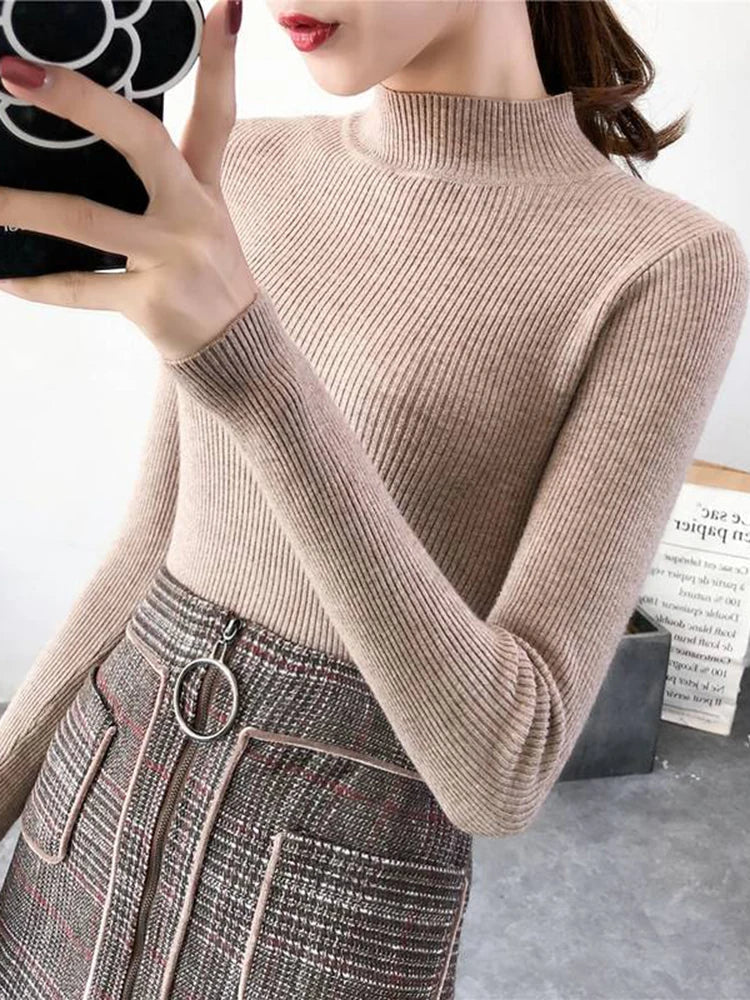 gerippter Wollpullover für Damen