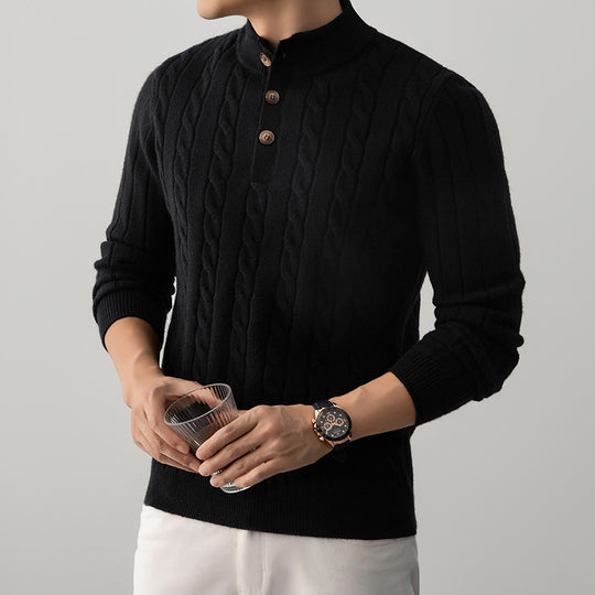 Schwerer Strick-Cardigan mit Strukturmuster