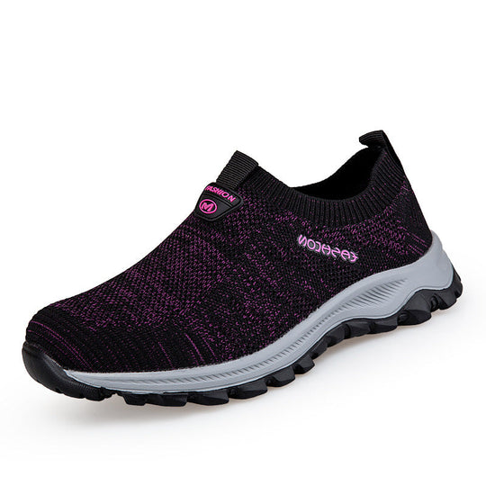 Damen Atmungsaktive Slip-On Freizeitschuhe mit elastischem Obermaterial Shopnory