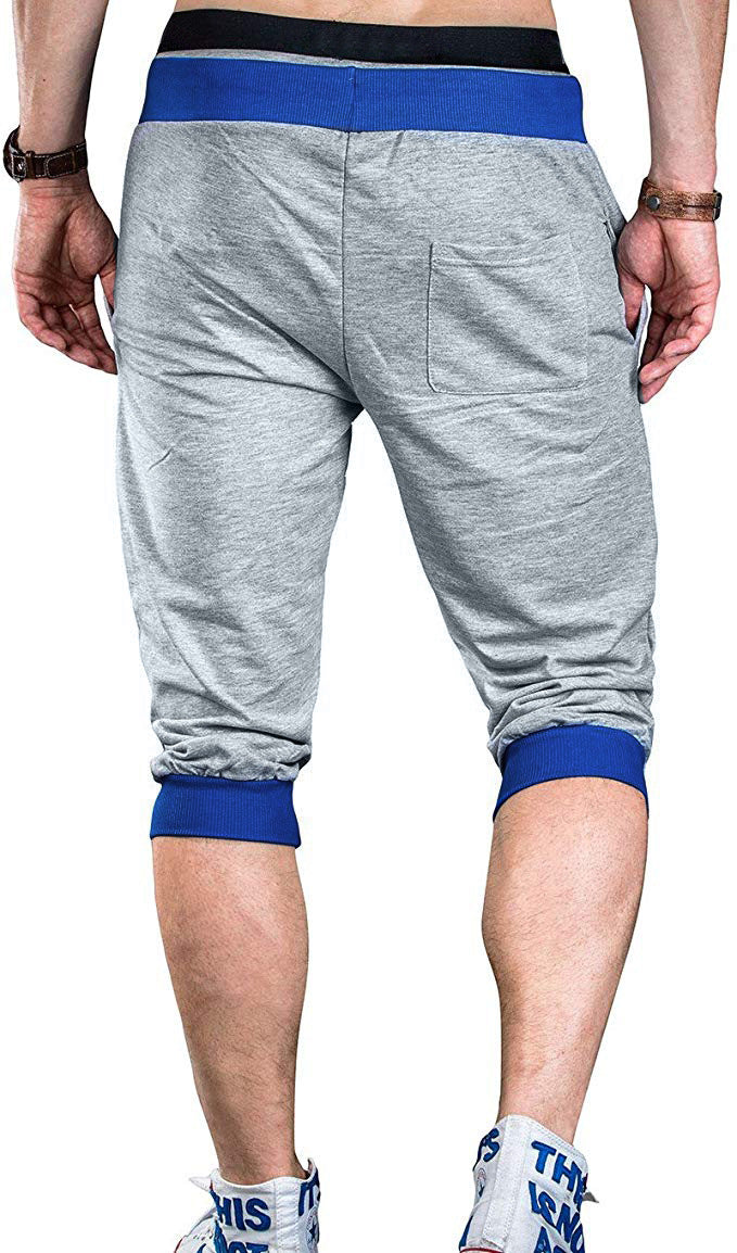 Herren Sportliche Capri-Hose mit elastischem Bund und modischen Kontrastakzenten