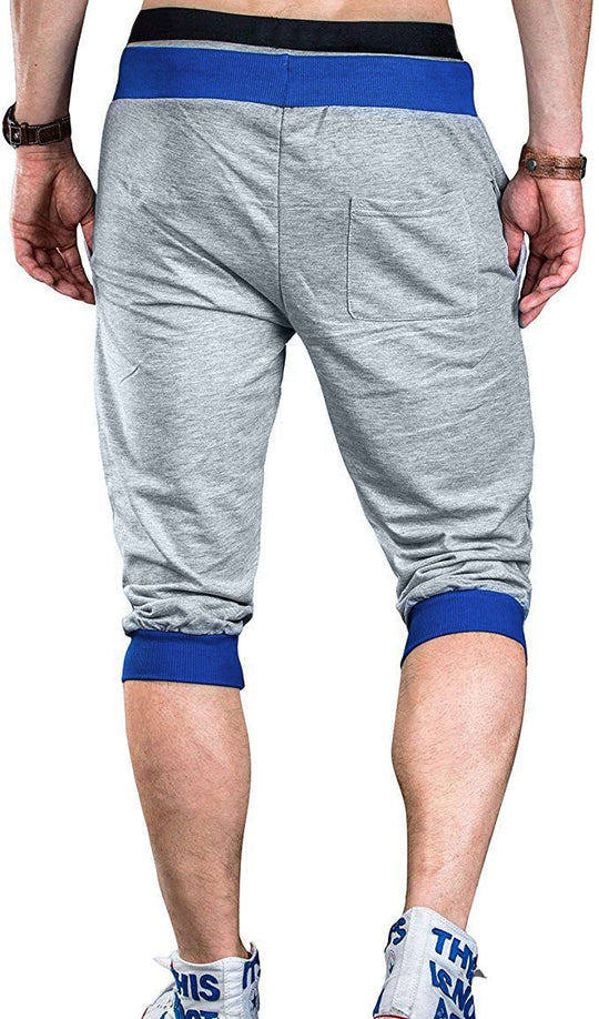 Herren Sportliche Capri-Hose mit elastischem Bund und modischen Kontrastakzenten