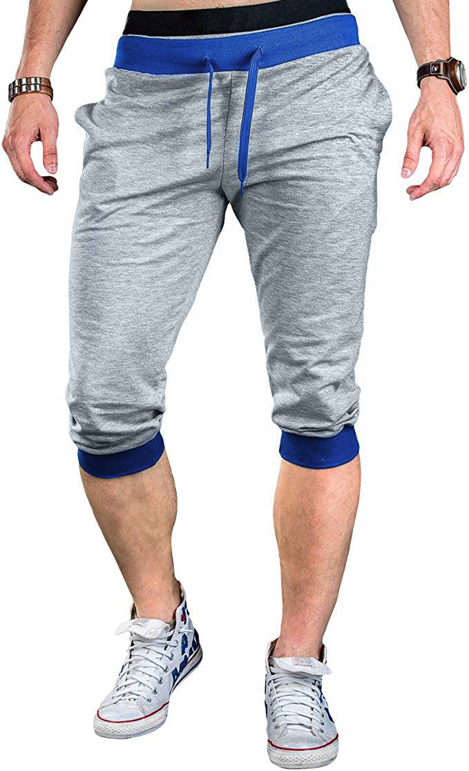 Herren Sportliche Capri-Hose mit elastischem Bund und modischen Kontrastakzenten
