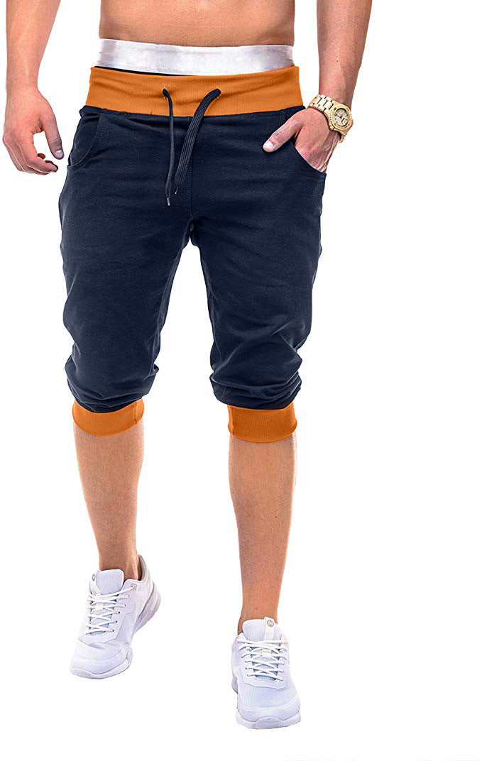 Herren Sportliche Capri-Hose mit elastischem Bund und modischen Kontrastakzenten